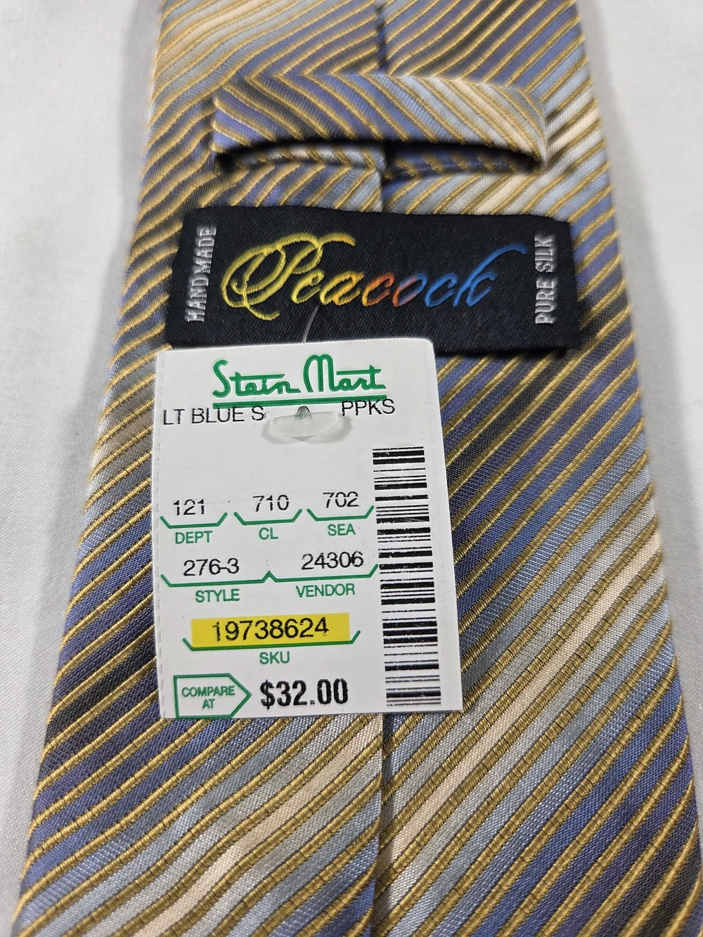 Handmade Pure Silk Peacock Tie NWT